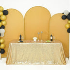 SquarePie Sequin Tablecloth 60 x 120 Inch Light Gold Reflect Lights Bling Sparkly Table Cloth for Wedding Party