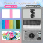 5 Mixed Macaron Colors Chenille Stems Bulk,400 Pcs Pipe Cleaners Craft with Floral Wires, Gardening Tape,Greeting Card,Bouquet Paper,Hot Glue Stick,Stamen & Ribbon,Ideals for DIY School Projects