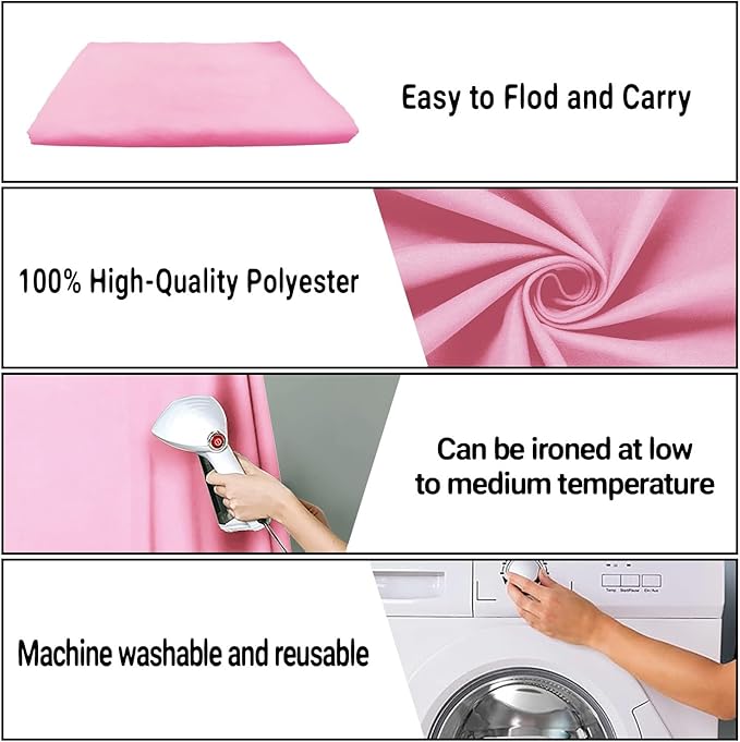10x20FT Large Pink Backdrop Background for Photography Photo Booth Backdrop for Photoshoot Background Screen Video Recording Parties Curtain