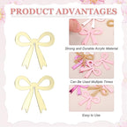 PATIKIL 50 Pcs Bow Drink Tags, Acrylic Wine Glass Charms Reusable Drink Markers for Party Wedding Birthday and Events Accessories, Mirror Gold