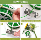 SumDirect Plant Ties,656FT/200m Green Garden Twist Ties with Cutter for Gardening Plants Growth and Care,Plant Garden Twine Wires for Office Home Cable Organization (656 Feet / 200 Meters(1 Roll))