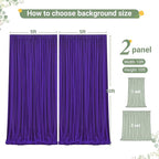 Purple Tulle Backdrop Curtain for Parties Wedding,10ft x 10ft Wrinkle Free Curtain Backdrop,2 Layer Drapes for Backdrop,Polyester Wedding Back Drop for Bridal Shower Birthday Baby Shower Photography