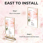 14 Pack Acrylic Sign Holder 4x6 Gold Frames, Wedding Table Number Holders Double Sided Vertical Clear Display Stand, Picture Holders for Tables, Menus, Flyers, Party and Office Decor