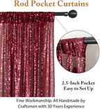 ShiDianYi 8FTx10FT Burgundy Sequin Glitter Backdrop Curtain - Sparkling Photo Booth Background for Weddings, Christmas Parties, Bridal Showers
