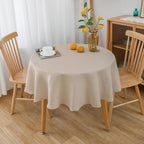 NLMUVW Round Tablecloth 36 Inch - Small Linen Table Cloth Water Resistant Rustic Table Cover for Kitchen Dining Café, Champagne