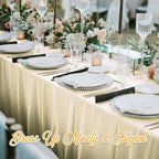 BRILLMAX 10 Pack Beige Tablecloths 70 x 120 Inch for 6ft or 8ft Rectangle Tables - Rectangular Bulk Linen Polyester Fabric Washable Cloth Cover for Wedding Reception Banquet Birthday Party