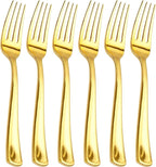 bUCLA 600PCS Gold Plastic Forks - 7.4inch Heavy Duty Plastic Forks Bulk Disposable for Party - Gold Silverware,Ideal for Weddings&Daily Using