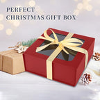 TIACABO Red Gift Box with Window,7.5"x7.5"x3.1" Bridesmaid Boxe for Gifts Giving,Birthday Gift Boxes with Magnetic,Closure Lid Gifts Boxes for Presents,Cute Box,Luxury for Gift Packaging