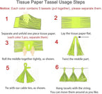 Shiny Tassel Garland Tissue Paper Tassels Banner Decoration for Birthday Party, Bridal Shower, Table Decor, Metallic Gold+Tan+Ivory, 15 pcs