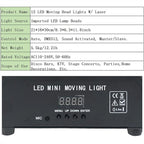 Moving Head DJ Light with Rotating Beam - Stage Light, Sound Activated, DMX512, Perfect for DJ, KTV, Disco, Party, Wedding, Festival