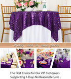 ShinyBeauty Sequin Tablecloth - Square 54x54-Inch Purple Glitter Tablecloth for Round Table - Wedding & Party