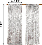 HH 9x9FT Big Silver Sequin Backdrop Curtains,Shimmer Sequin Fabric Photography Backdrop,Photo Backdrop Payette Backdrop Curtain Panels Backgrounds for Wedding Party Christmas Decoration