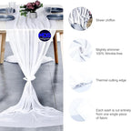 MDS Halloween Chiffon Table Runner - 5 Pack, 29 x 120 Inches, 10ft Each - Sheer Spooky Table Runners for Haunted House Parties, Trick-or-Treat Tables, Witchy Décor, Wedding & Events - White