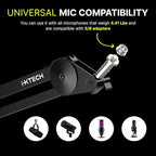 IXTECH Microphone Boom Arm Stand, Heavy Duty Adjustable Mic Stand with Cable Ties, Desk Mount Arm Stand for Gaming Streaming Podcasting.