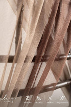 Ling's moment Wedding Chiffon Chair Sashes Cover Aisle Decorations Draping Fabric Wrinkle-Free with Tie 16 Pcs Cappuccino & Brown for Party Ceremony Reception Floral Arrangement Banquet Outdoor Decor