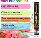 Confetti Cannon Multicolor 12 Pack Biodegradable Confetti Popper Party Confetti Shooters12 Inch Confetti Popper Cannons Confetti Poppers for Wedding,Birthday,Graduation, New Years Celebration