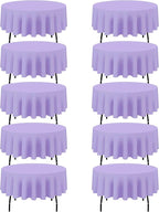 BRILLMAX 10 Pack Lavender Round Tablecloths 90 Inch - Circle Bulk Linen Polyester Fabric Washable Table Cloth Cover for Wedding Reception Banquet Birthday Party Buffet Restaurant