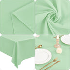 12 Pack 60 x 126 Inch Rectangle Tablecloth Sage Green Polyester Tablecloth for 8 Ft Rectangle Tables, Washable Fabric Table Cloth for Wedding Dining Table Buffet Parties Camping