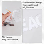 BEISHIDA Double-sided Silver 116 PCS DIY Letter Banner Kit Make Your Own Banner,Including 111 Letters and Numbers 3 Rope and 9 Threading Device,Customized for Birthday Graduation Wedding Decor