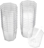Foraineam 100 Pack 5.4 oz. Clear Plastic Dessert Cups with 100 Spoons Disposable Reusable Appetizer Cups Serving Bowl for Parties, Weddings and More