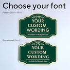 Custom Decorative Outdoor Metal Sign - Personalized Aluminum Driveway Sign, Waterproof, Made in USA - Design 2 Forest Green 10x7 In