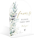 Acrylic Wedding Signs, Greenery Theme Favor Please Take One Sign, Wedding Reception Signage, Bridal Shower Table Decor with Stand, Engagement, Anniversary, Newlywed Events and Parties Supplies, 18