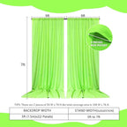 2 Panels Fruit Green Backdrop Curtain, 10 x 7 Feet Background Curtains for Parties, Weddings, Baby Showers, Bachelorette Halloween, Christmas Birthday Party Photoshoot Backdrop Curtains Decorations