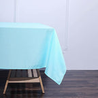 Efavormart 70" Premium Square Polyester Tablecloth for Wedding Kitchen Dining Events - Blue