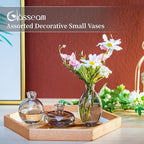 Bud Vases 3Pcs/Set Small Vases Handmade Cute Gray Small Vases for Flowers Centerpieces Glass Vases Mini Vase Home Decor Centerpieces, Events Table Decor