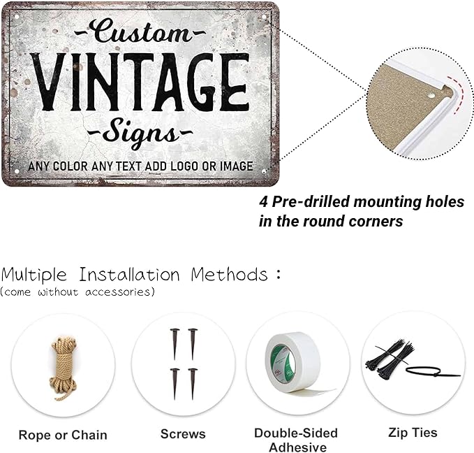 D-Story Personalized Metal Sign, 12.0 inches x 8.0 inches, Modern Decorative Signage, Custom Text, Rust and Fade Resistant, Office, Home, Delivery Signs