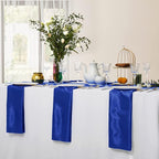 Horbaunal 30 Pack Royal Blue Satin Napkins 17 x 17 Inch, Square Soft Table Dinner Napkins, Silky Cloth Napkins Table Decoration for Weddings Banquets Parties