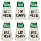 SmartSign 6-Pack "Welcome - Guest Parking" Reflective Cone Message Sleeve Collar, 360-Degree Visibility, Non-Adhesive Vinyl Signs for Traffic Safety Cones, 3-Side Print [Cone Not Included]