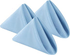 Cloth Napkins 20x20 inch Washable Polyester Dinner Napkins Soft Table Napkins for Wedding Party Dining Banquet(Blue Mist,12PCS)