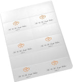 Linked Hearts Printable Place Cards, Orange (Choose Color), Set of 150 (25 Sheets), Laser & Inkjet Printers - Wedding, Party, Dinner, and Special Events - Made in the USA