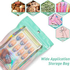 Funfery 100 Pack Gradient Holographic Bags,Mylar Resealable Bags with Zipper,Clear Window Packaging Pouchs,Smell Proof Foil Bag for Food Storage,Sample Jewelry Bag(2.7x3.9In,Green Pink)