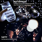 24 Pack White Fairy Lights 7Ft 20 LED Twinkle String Lights 3 Modes Battery Operated Waterproof Firefly Starry for Mason Jar Party Wedding Christmas Valentines Day Table Centerpieces,Cold White