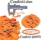 Orange Round Foil Confetti Beautiful Metallic Table Confetti for Fill balloons, Wedding,Birthday,Party,Festival Decoration(8000PCS)