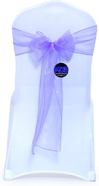 MDS Pack of 150 PCS Organza Chair Sashes Wider Dining Chair Bows Ribbon Tie Back for Wedding Party Birthday Bridal Shower Reception Event Banquet Home Chair Cover Decoration - Lavender