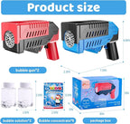 SHCKE Bubble Gun for Kids 2 Packs,Bubble Machine for Kids, 8 Holes Bubble Blaster Gun for Toddlers with LED Lights & Solution, Easter, Party Favor, Outdoor Toys for Boys & Girls
