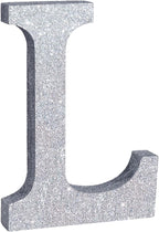 TONIFUL 8 Inch Silver Glitter Letter L Table Centerpiece A-Z Silver Birthday Party Decorations,Silver Alphabet L for Birthday,Chrismas,Graduation,Bridal Shower,Wedding,Anniversary Party Supplies
