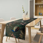Peacock Table Runner,Vintage Aesthetic Peacock Birds Table Runner for Home Kitchen Dining Party Indoor Outdoor Decoration 13x60 Inch