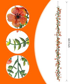 Artificial Flowers Garland Ivy, 4 Pack 5.9 FT Spring Summer Decor UV Resistant Fake Daisy Floral Vine Silk Hanging Flower for Home Garden Wedding Decor Photo Booth Backdrop(Orange)