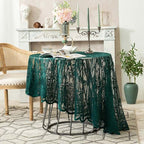 Vintage 60 inch Green Lace Tablecloth Floral Embroidered Boho Shabby Chic Small Table Cover for Wedding Halloween Party Dinning Holiday, 1 Piece