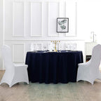 120 inch Round Tablecloth Washable Polyester Table Cloth Decorative Table Cover for Wedding Party Dining Banquet（120 inch,Navy）