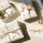 100Pcs Blank Gift Tags with String Foil Gold Grad Cap Large White Paper Gift Tags with 65 Ft Jute Twine for Congrats Grad Congratulations Graduation Party