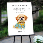 Custom Watercolor Pet Wedding Welcome Sign, Personalized Dog Cat Welcome To Our Wedding Signage Drawing, Custom Gifts for Weddings, Christmas, Engagement Party, Anniversary