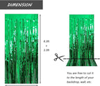 Green Foil Fringe Curtain 3.3×8.3FT 6 Packs, Metallic Tinsel Curtains Party Streamers for Birthday Graduation Baby Shower Decoration (6pcs,3.3FT×8.3FT, Green)