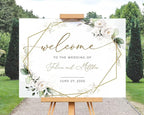 Greenery Wedding Welcome Sign, White Roses To The Wedding Of Signs
