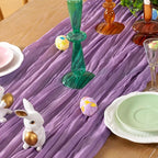 Lavender Purple Cheesecloth Table Runner Fall Table Runner Boho Gauze 120 Inches Cheese Cloth Fall Table Decorations for Thanksgiving Wedding Bridal Baby Shower Birthday Garden Party