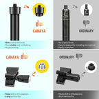CAHAYA Mic Stand Floor Detachable - Microphone Stand Heavy Duty with Weighted Round Base Phone Holder and 2 Mic Clips Portable Mic Stands Height Adjustable 50" to 64" for Singing Performance Stage